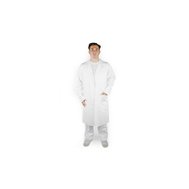 Pánský bílý lékařský plášť s dlouhým rukávem